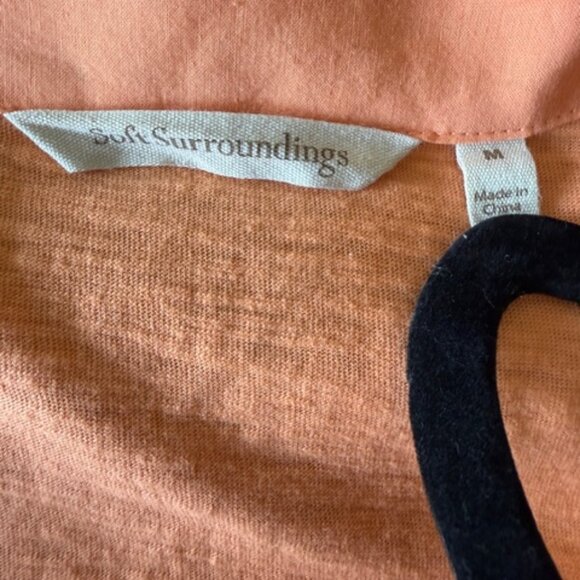 Soft Surroundings Size M Danielle Sleeveless Mixed Button top Apricot Artsy Boho - Picture 5 of 8